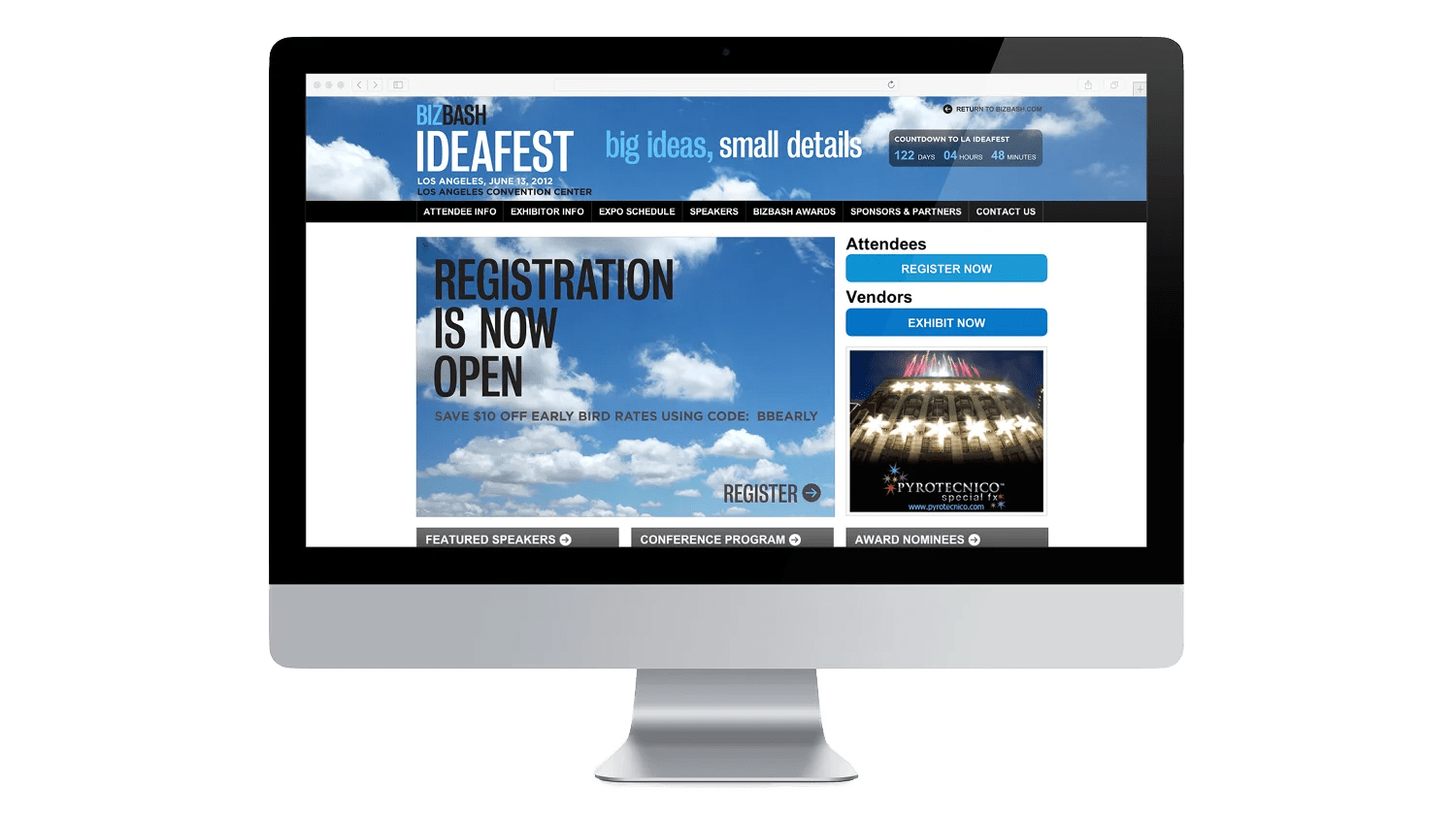 BizBash Live, the event industry’s premier service provider trade show, was built around the message of blue-sky thinking: branded “Ideafest”. We developed a bold, cohesive brand system that carried this vision across ads, web, social, signage, moti