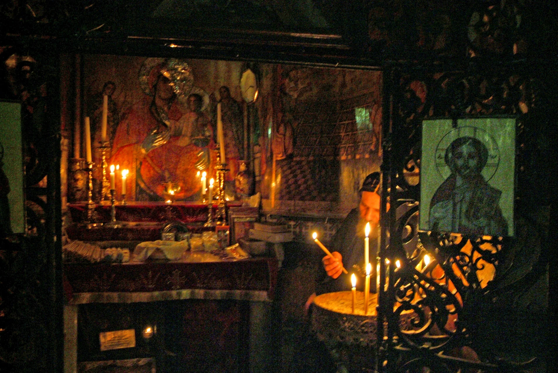 Monk Adjacent to Christ's Burial Site.JPG