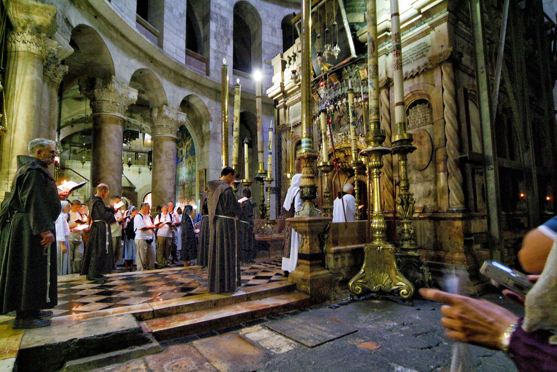 Procession Outside Christ's Burial Crypt.JPG
