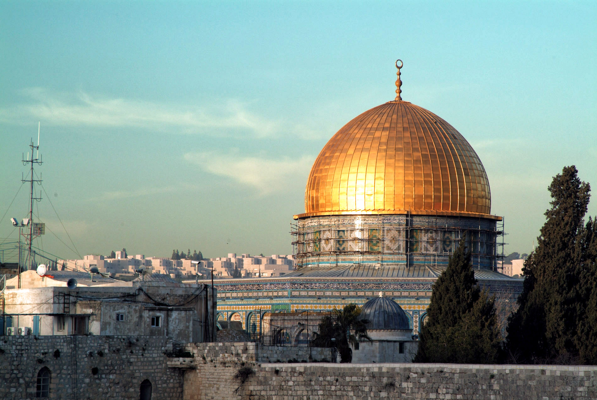 Wall & Temple Mount Before Sunset.JPG