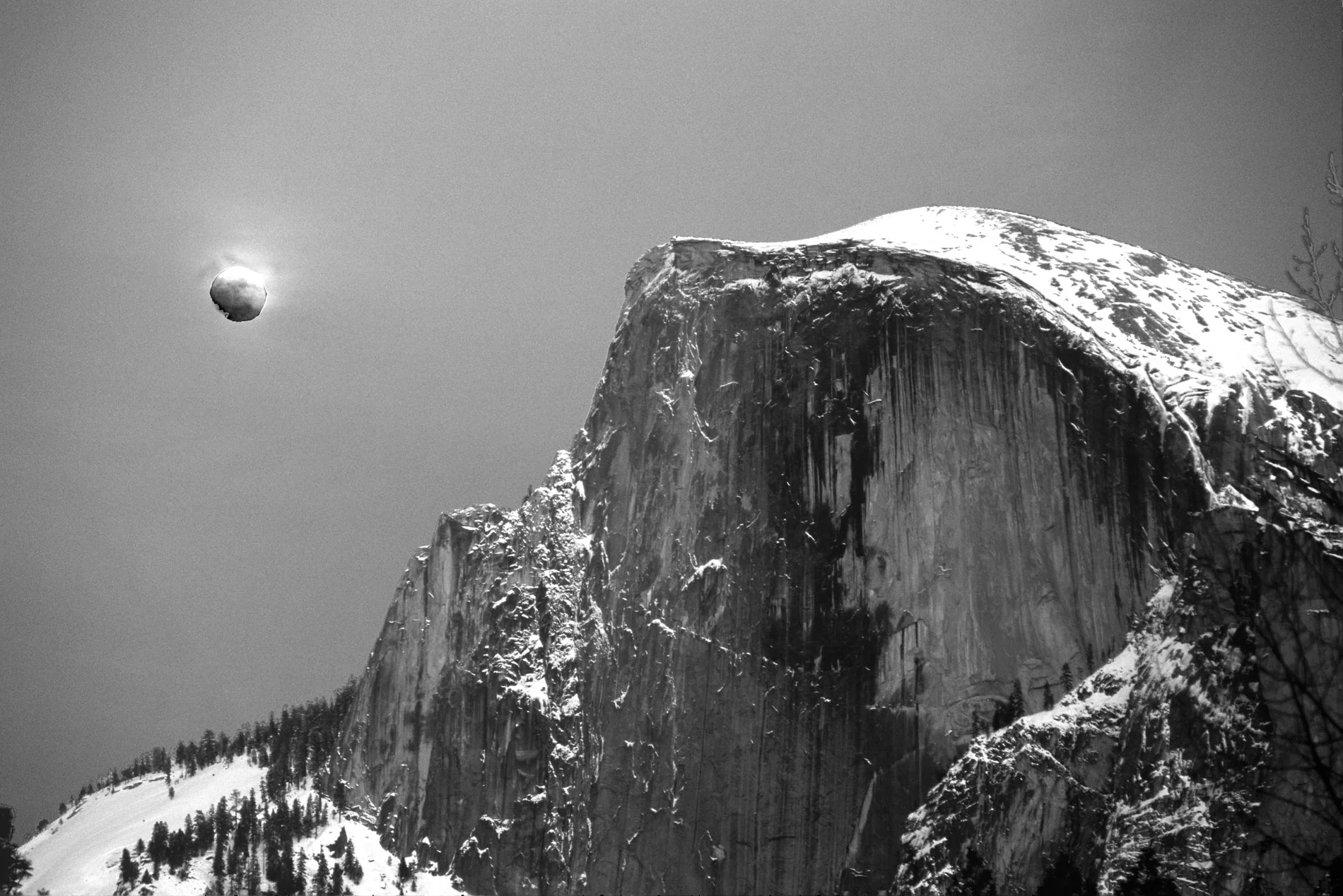 Moonrise Over Half Dome B&W.JPG