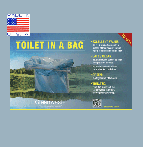 Toilet in a Bag is the stripped-down version of the Go Anywhere Toilet.