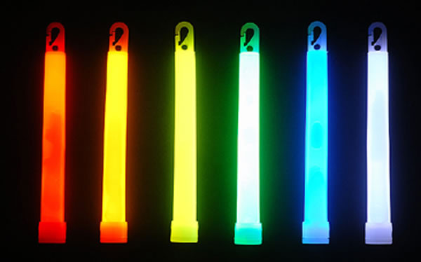 Cyalume sticks come in many colors, but white sticks make the most light.
