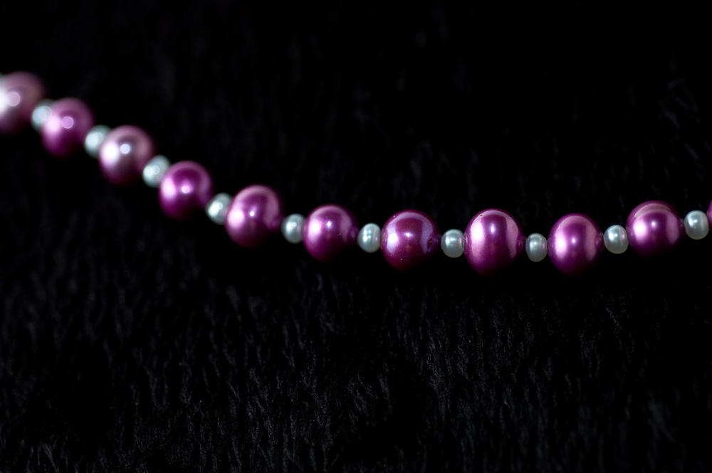  Dark pink and white pearls  18”  $29.95 