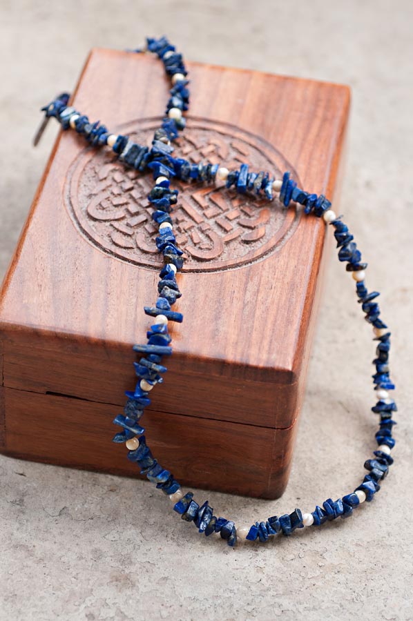  Lapis lazuli with mother of pearl  24”  $34.95 