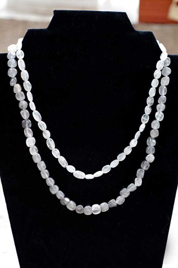  Grey quartz  and moonstone (double strand)  $39.95 