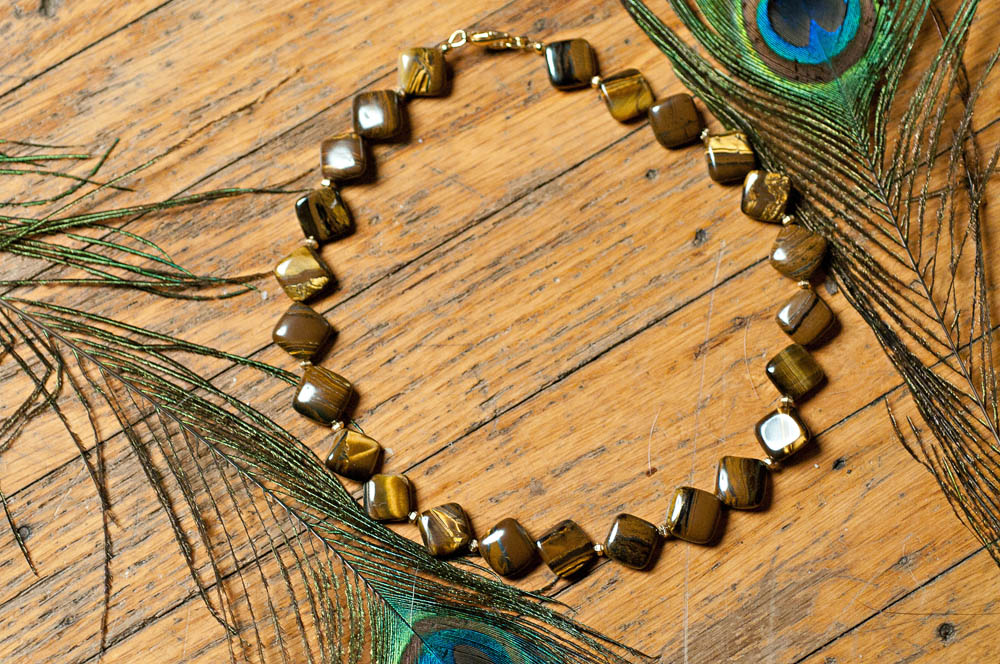  Tigers eye with gold accents  16”  $29.95 