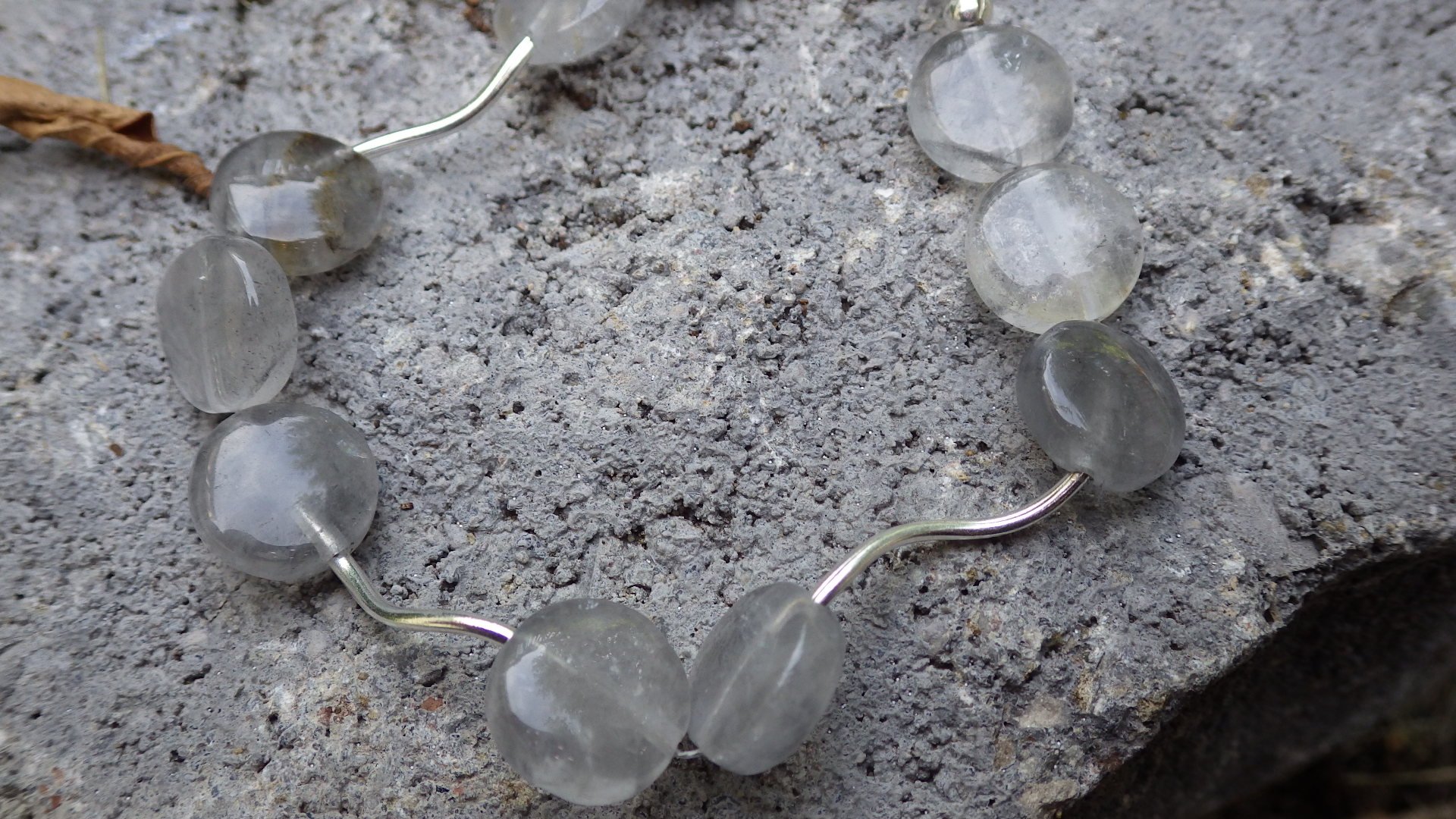  Smoky quartz and silver spacers with silver findings  7.5-9”  $14.95 