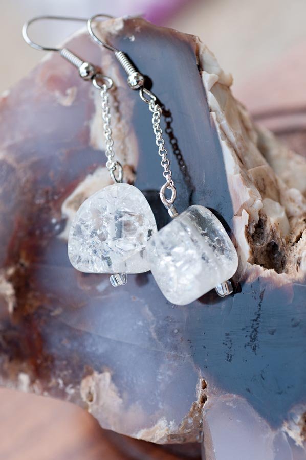  White cracked quartz and silver findings  $12.95 