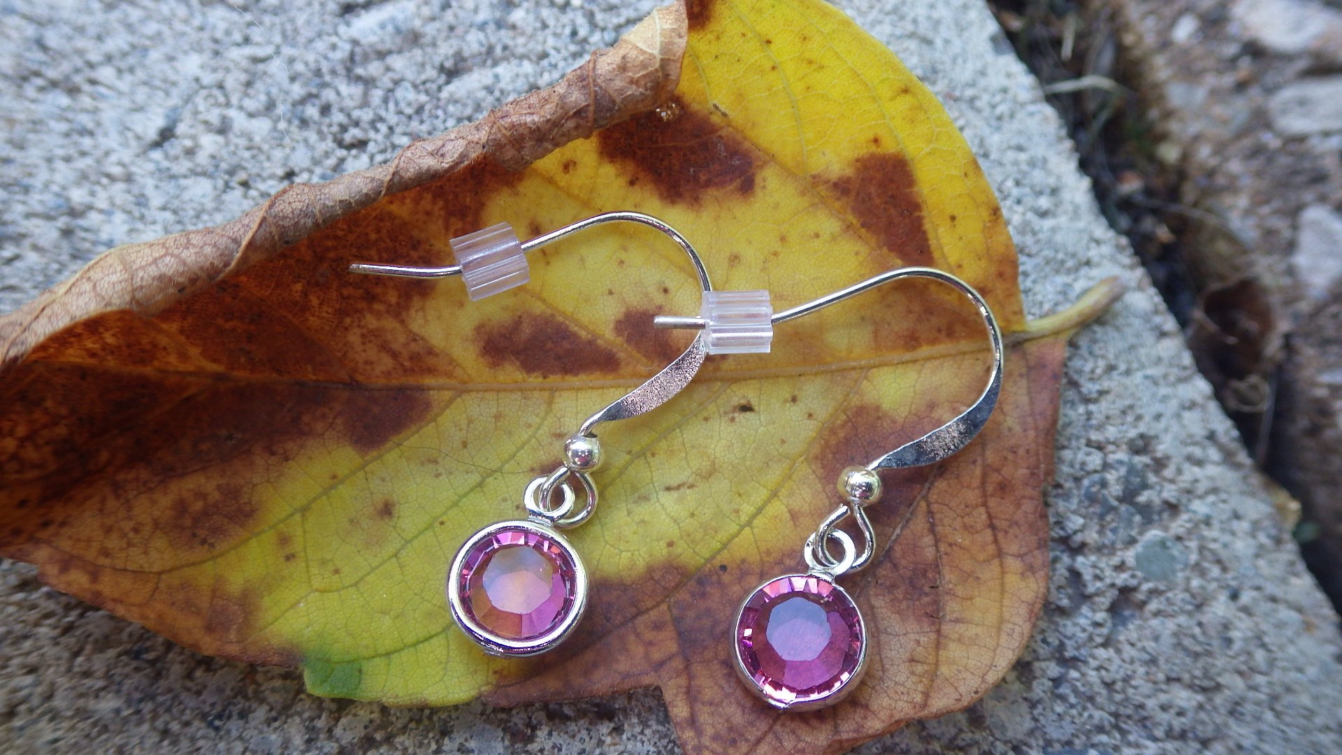  Pink Swarovski and silver findings  $12.95 