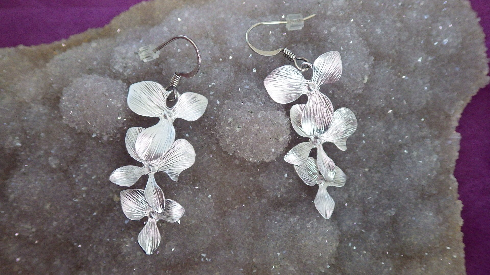  Silver drop flowers with silver findings  $12.95 