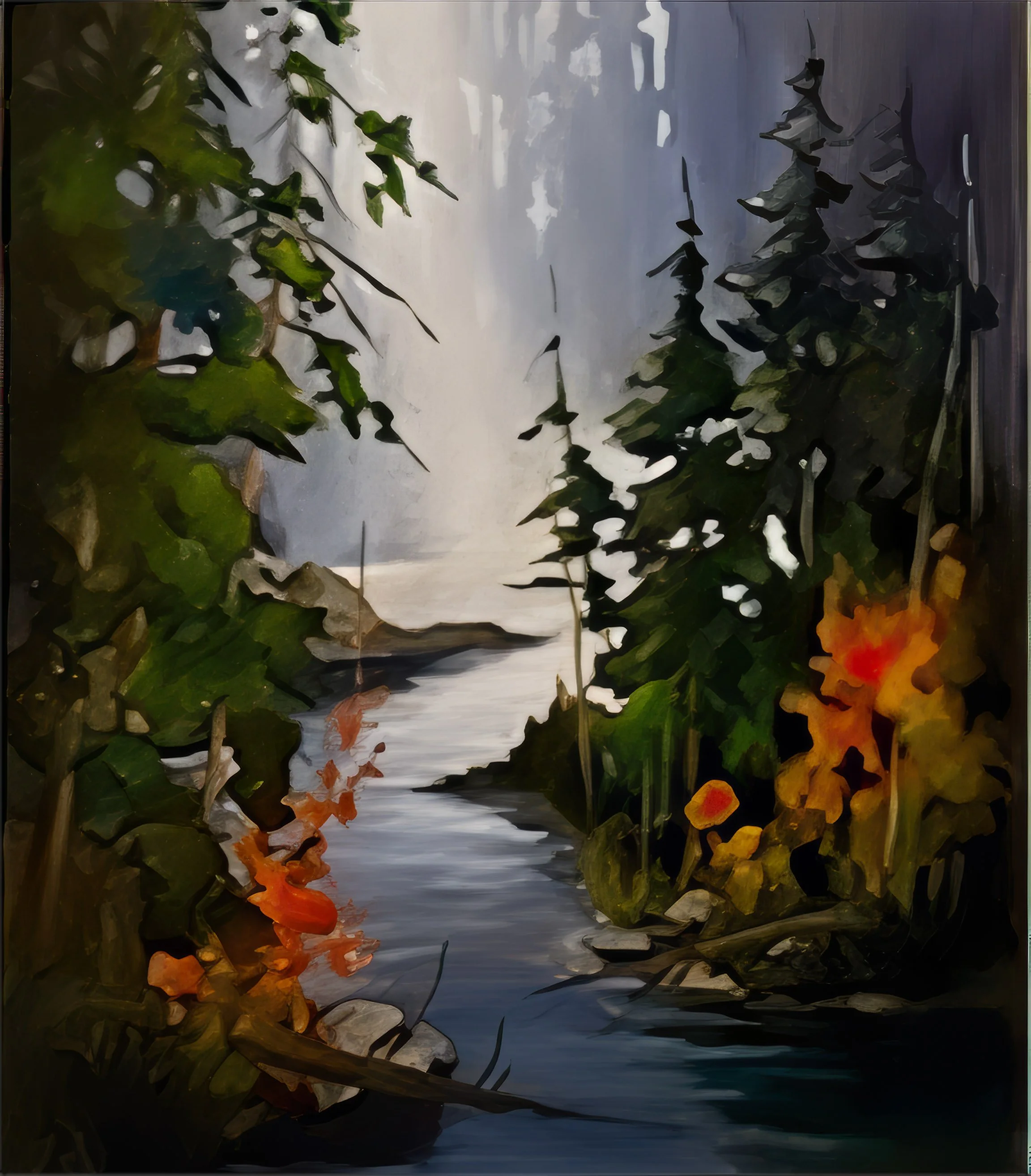 Misty Morning Rain Lake