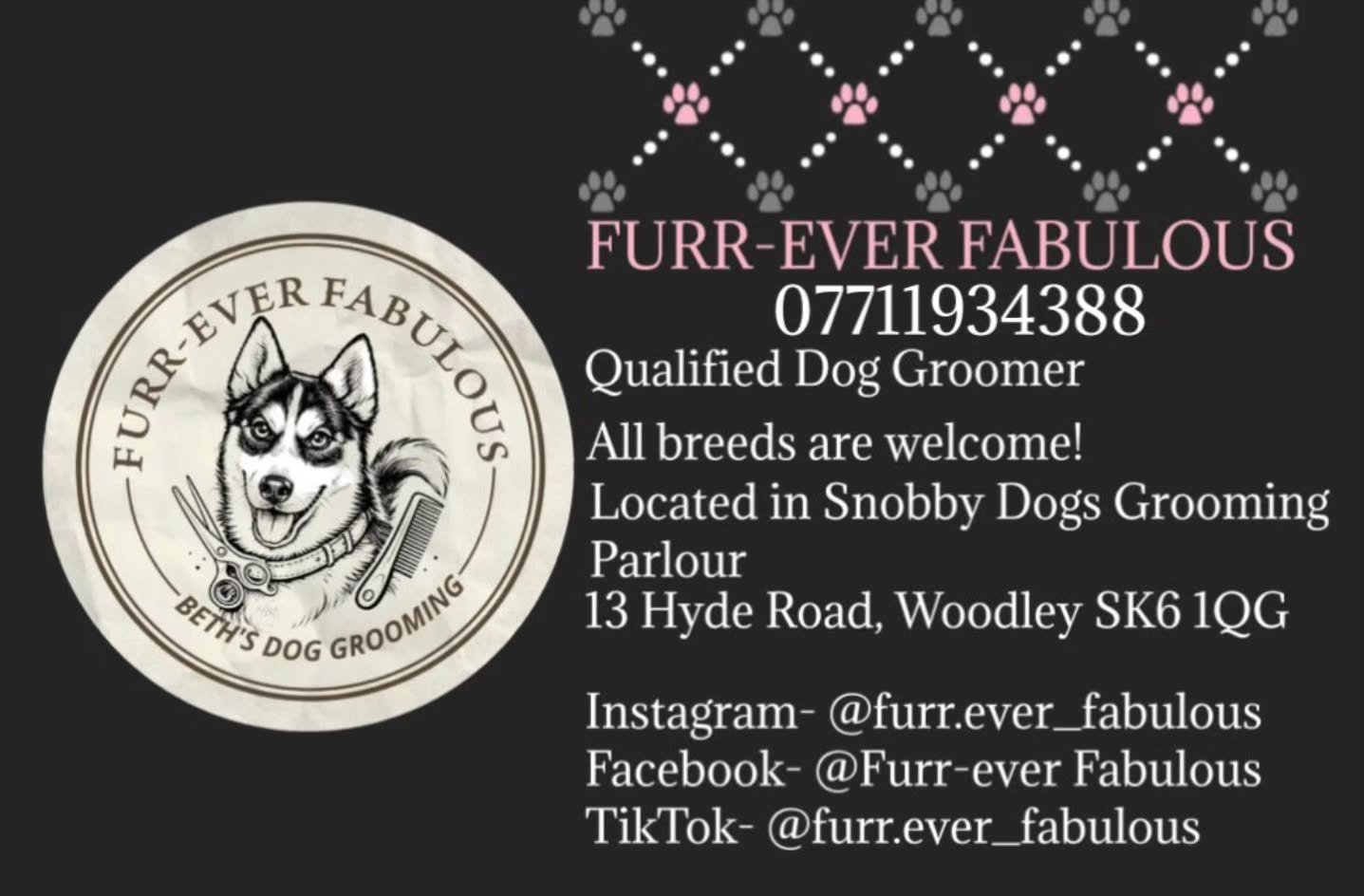 📣We have an exciting new talent joining us!

Our super talented Snobby Dogs Academy trained student Beth, is joining us at Woodley on a part-time basis! 
We see a very bright future for Beth who is a proud fur-mum to two Siberian Huskys, Zeus &amp; 