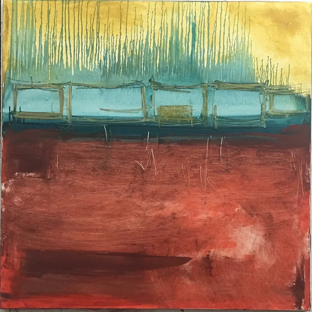 #772 Yellow Squares. Oil and Wax on Canvas, 2017 36” x 36”