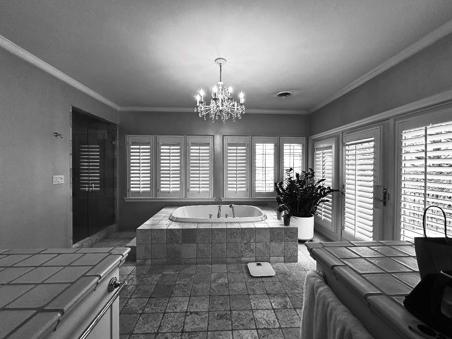 We are excited to begin the transformation of this spacious primary bathroom. This 1930s home boasts stunning architectural details, including elegant arched doorways, which we plan to honor while seamlessly integrating modern updates. Our goal is to