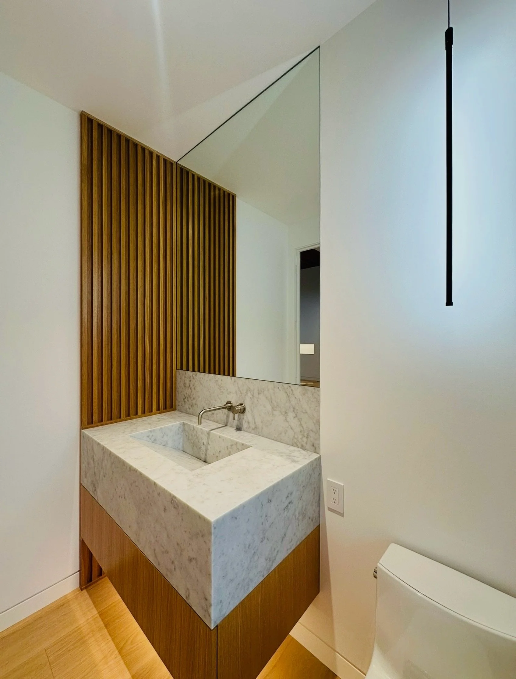 An integrated stone sink instantly elevates a bathroom with its clean, seamless look. Timeless, sculptural, and effortlessly luxurious.

Would you choose an integrated sink over a traditional vanity?

#powderbath #luxuryinterior #interiordesign #japa