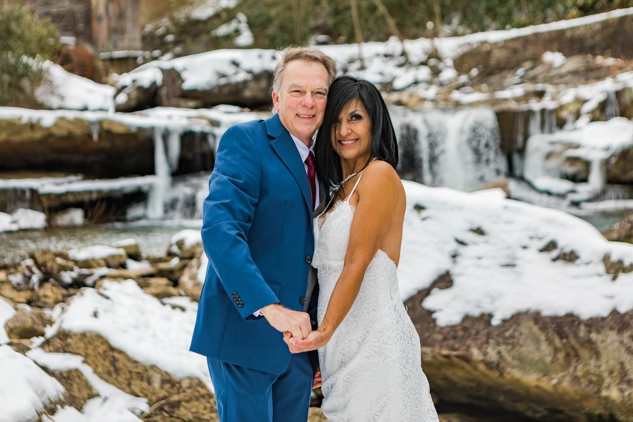 Angela + Adam's Winter Wedding at Babcock State Park, Clifftop WV