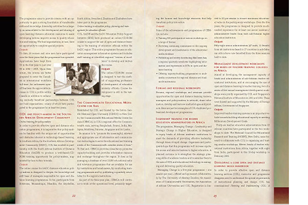 A World of Knowledge Summary Report, 2000-2003 (Spread) Commonwealth of Learning