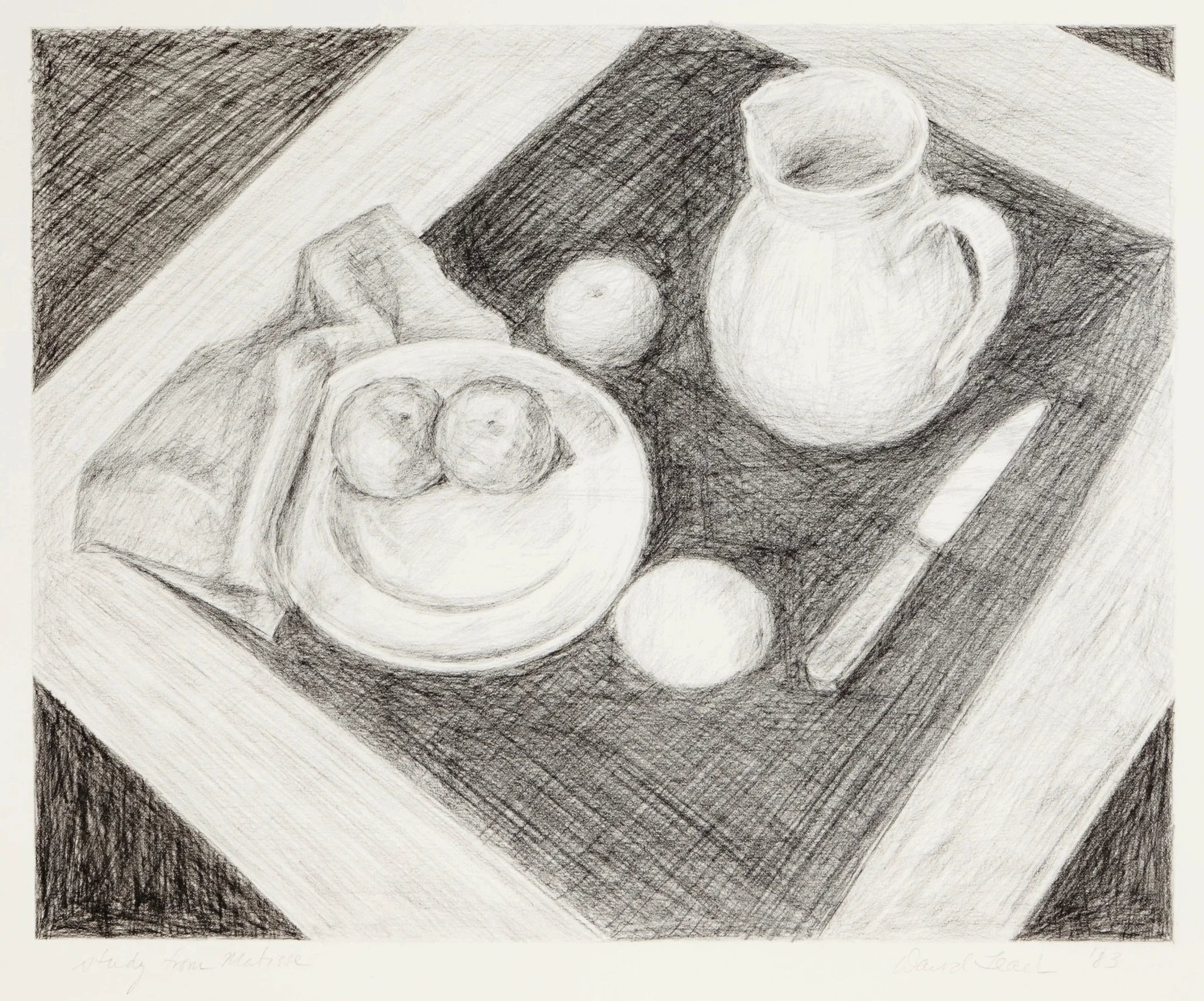 Study from Matisse . 1983. 18 × 20 in., charcoal pencil
