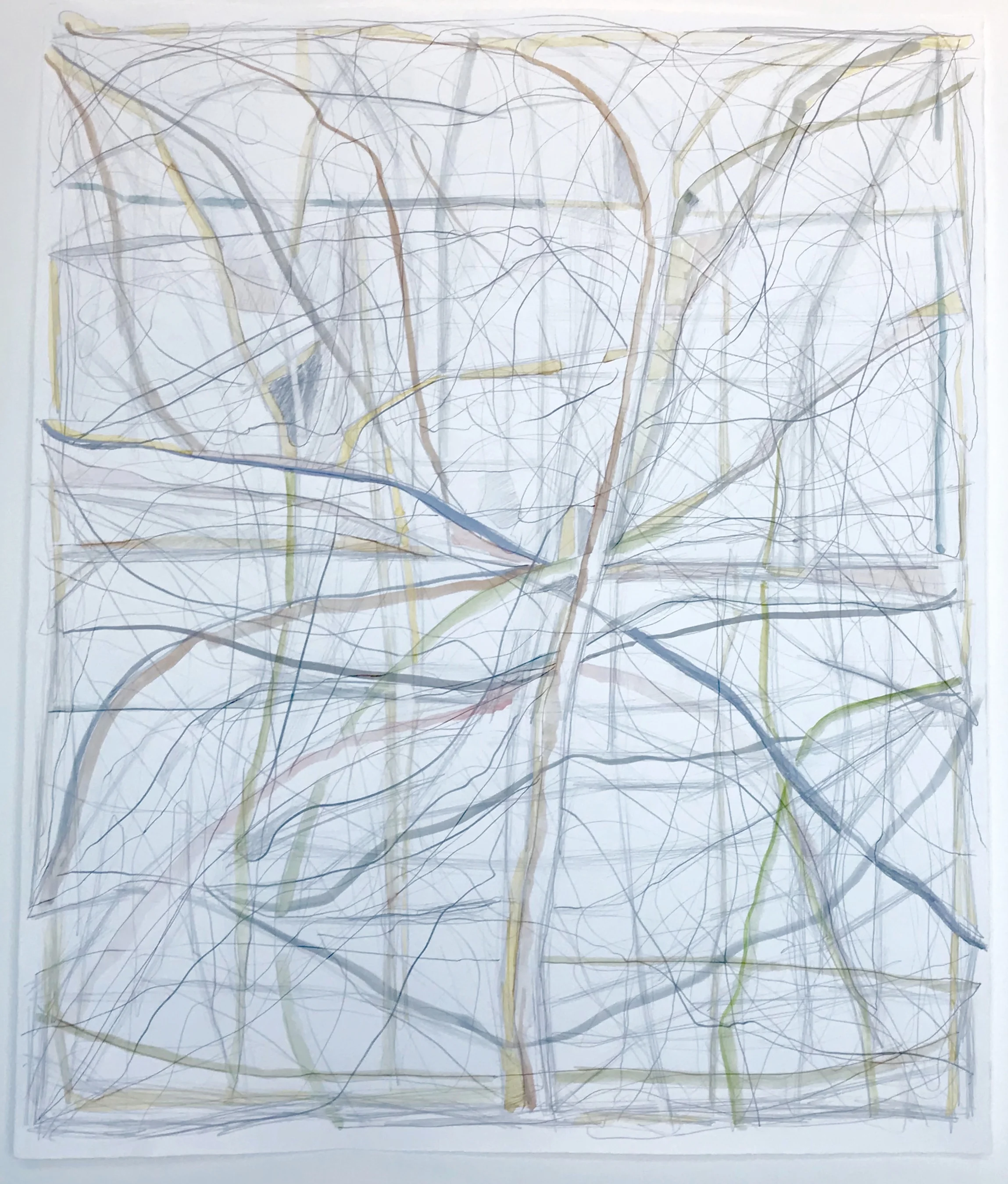 Open Field. 2017. 27 x 22 1/4 in., graphite, ink and water color