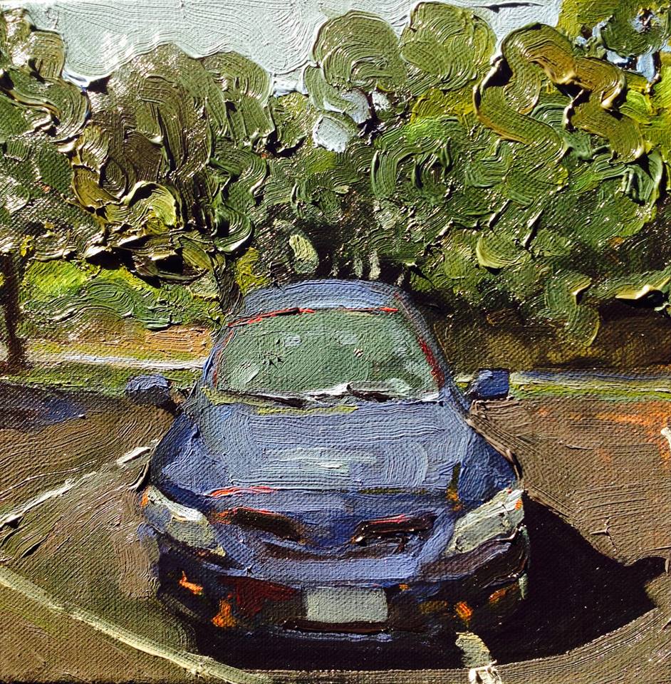 Car, Oil on canvas, "8" x 8"
