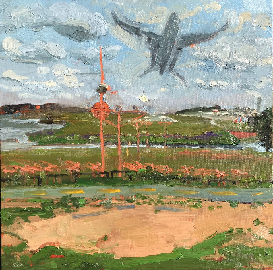 Gravelly Point, Oil on canvas, 20" x 20"
