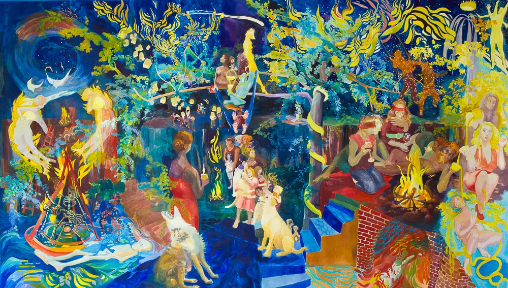 Fire 30x60" 2016 Watercolor