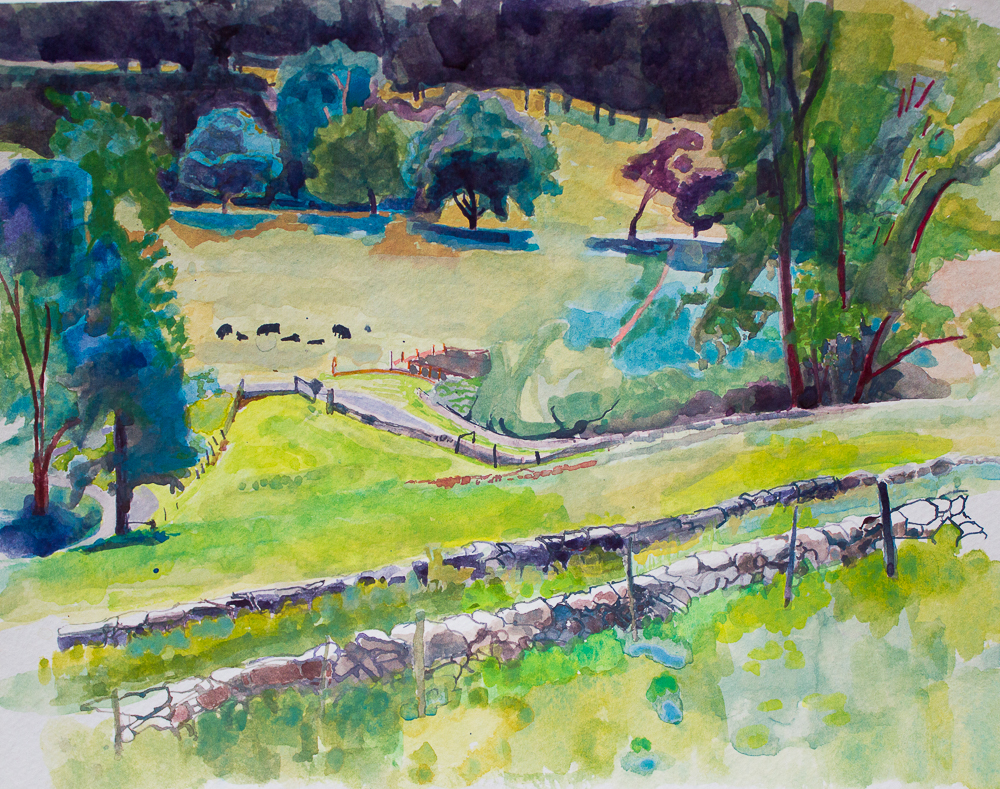 Stone Barns 9 x 12" watercolor 2014 available