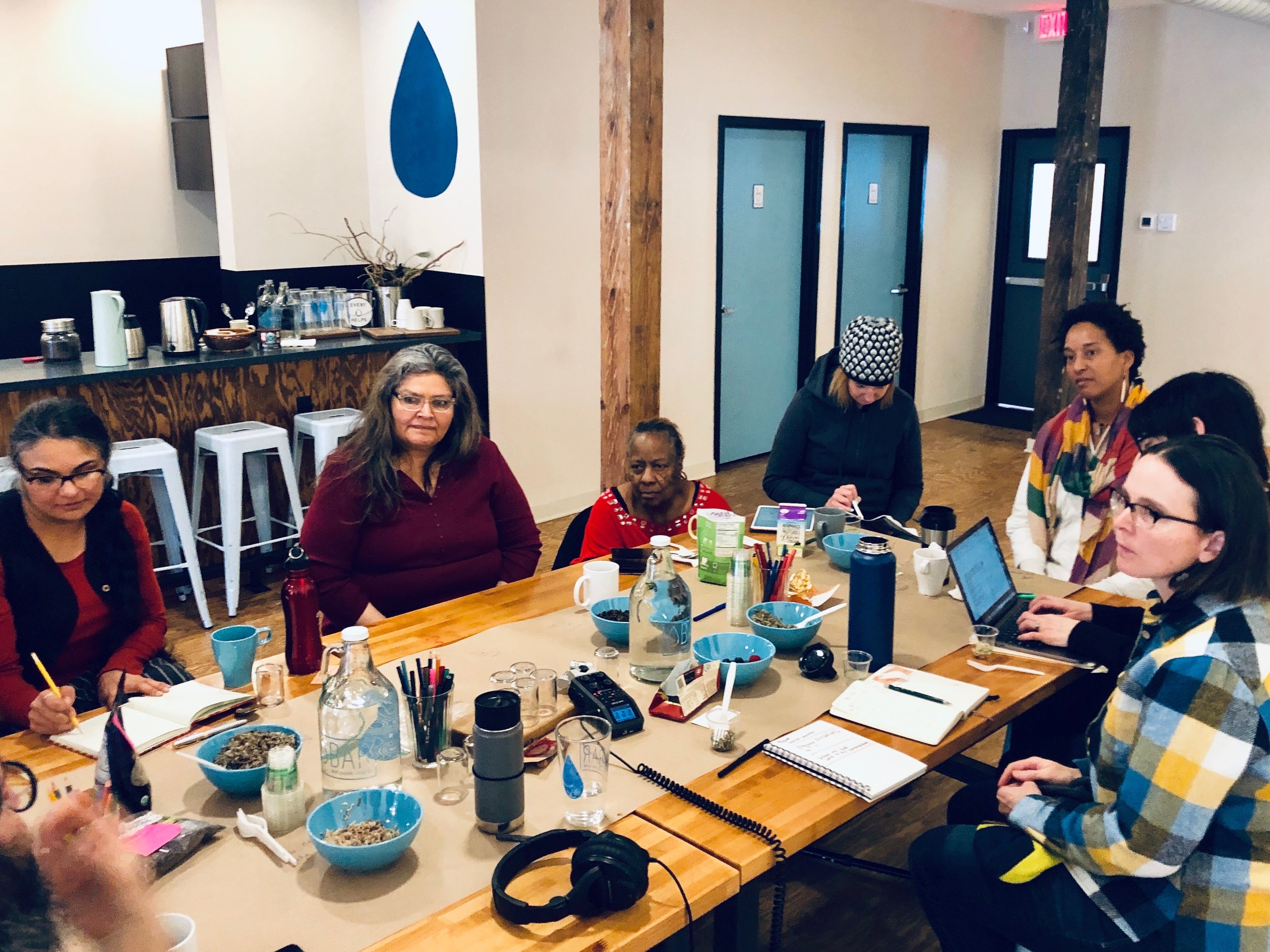 A meeting of the Ways of Knowing Water Research Collaborative at Water Bar & Public Studio (2019)