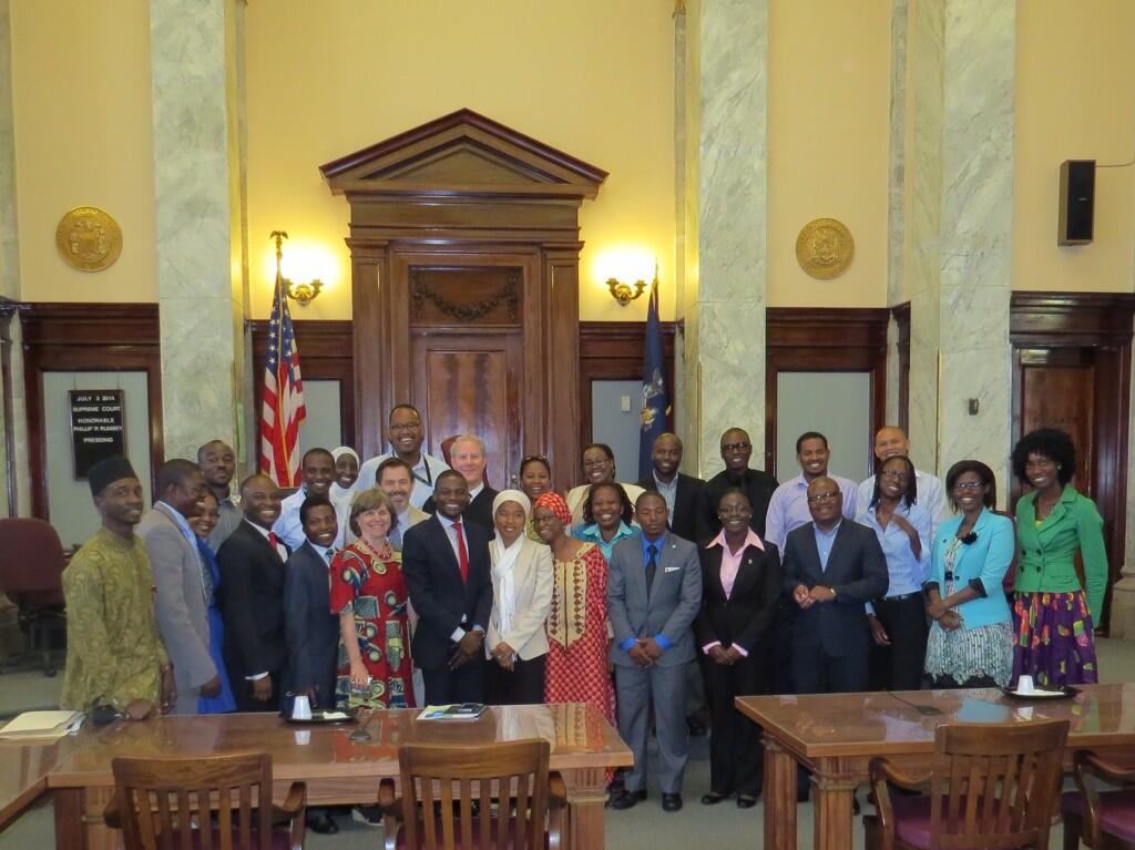  Judge Phillip R. Rumsey, New York State Supreme Court, hosting young African leaders in his chambers at the Cortland County Courthouse (2014) 