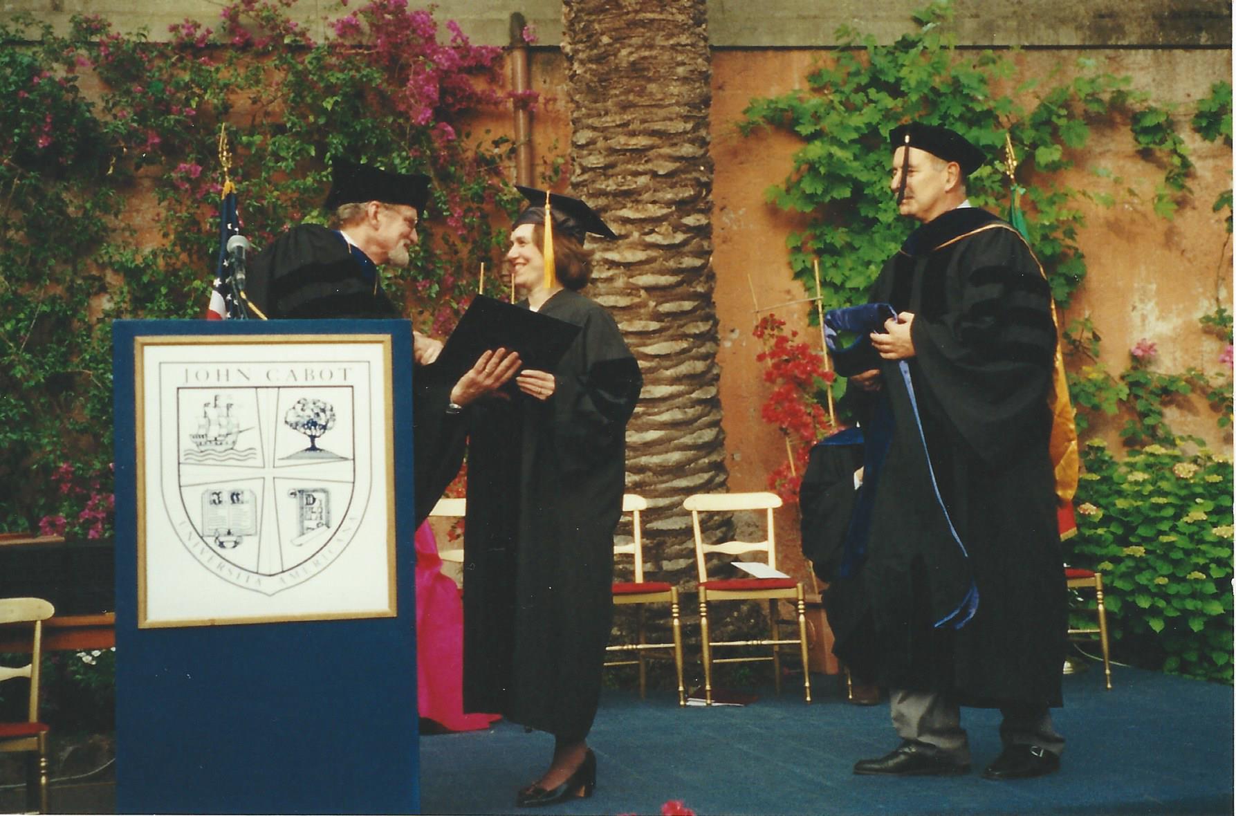  John Cabot University Honorary Degree in Rome, Italy (2001) 