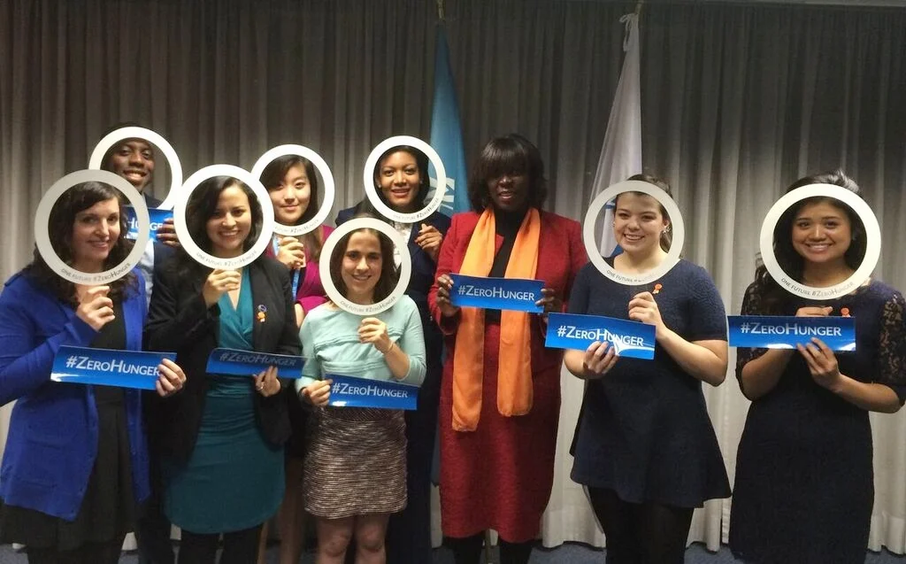 ZERO HUNGER Syracuse University Food Security Students joining WFP Executive Director Ertharin Cousin in Rome 2015.