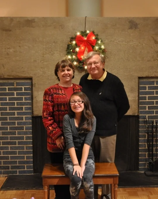 Me with my husband Tom and daughter Vivienne Knobel (2012).