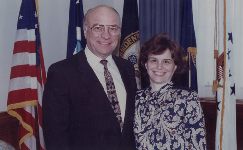  Catherine with her boss and mentor Clayton Yeutter, Secretary of the U.S. Department of Agriculture (1989) 