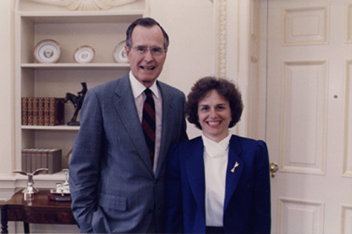  United States President George H.W. Bush invited Catherine to the Oval Office to wish her well as she embarked on her UN career (1992) 
