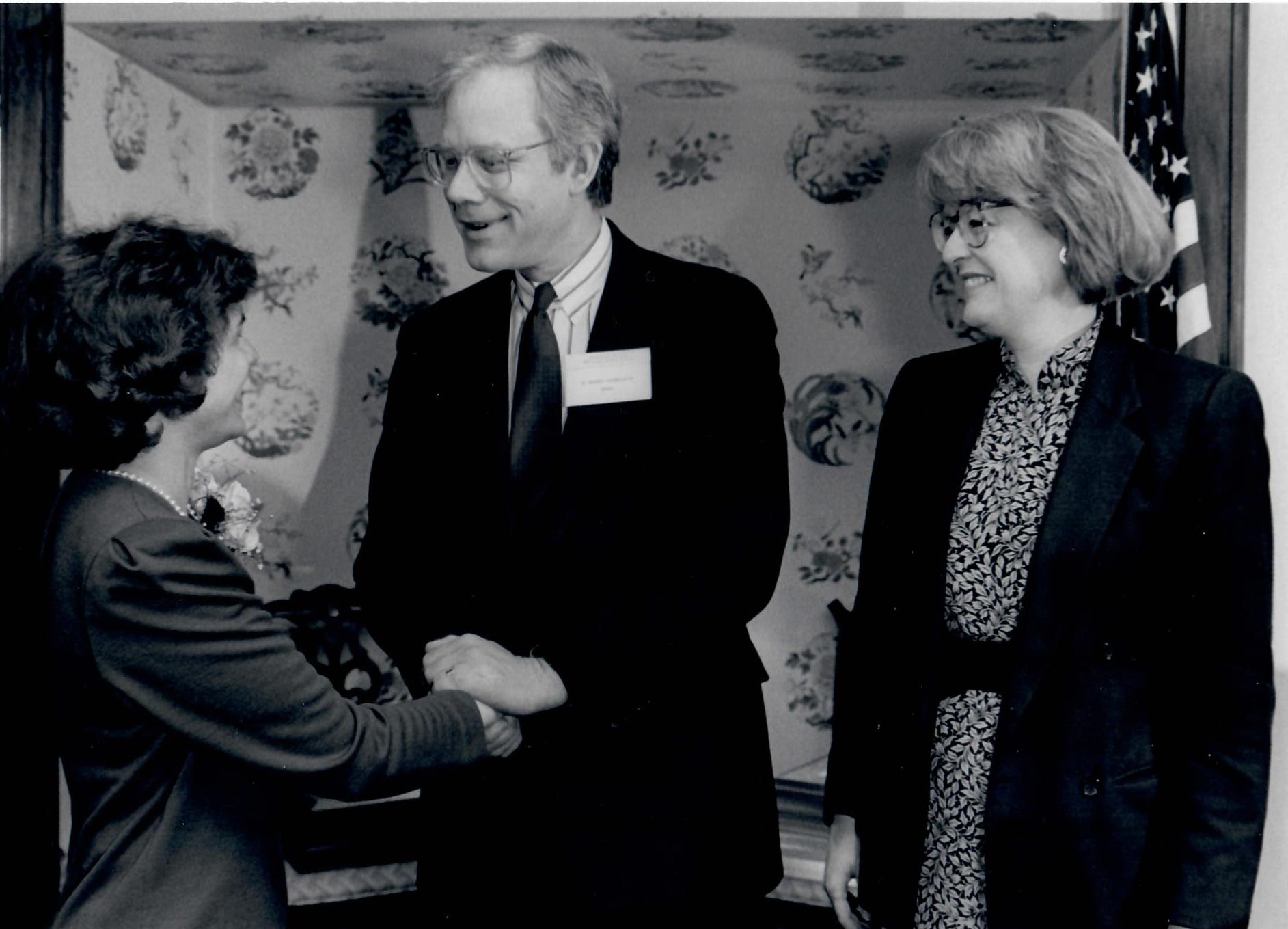  CB Receiving APWA's Highest Award for Exemplary Public Service Leadership from Sid Johnson and HHS Deputy Secretary Constance Horner (1991) 