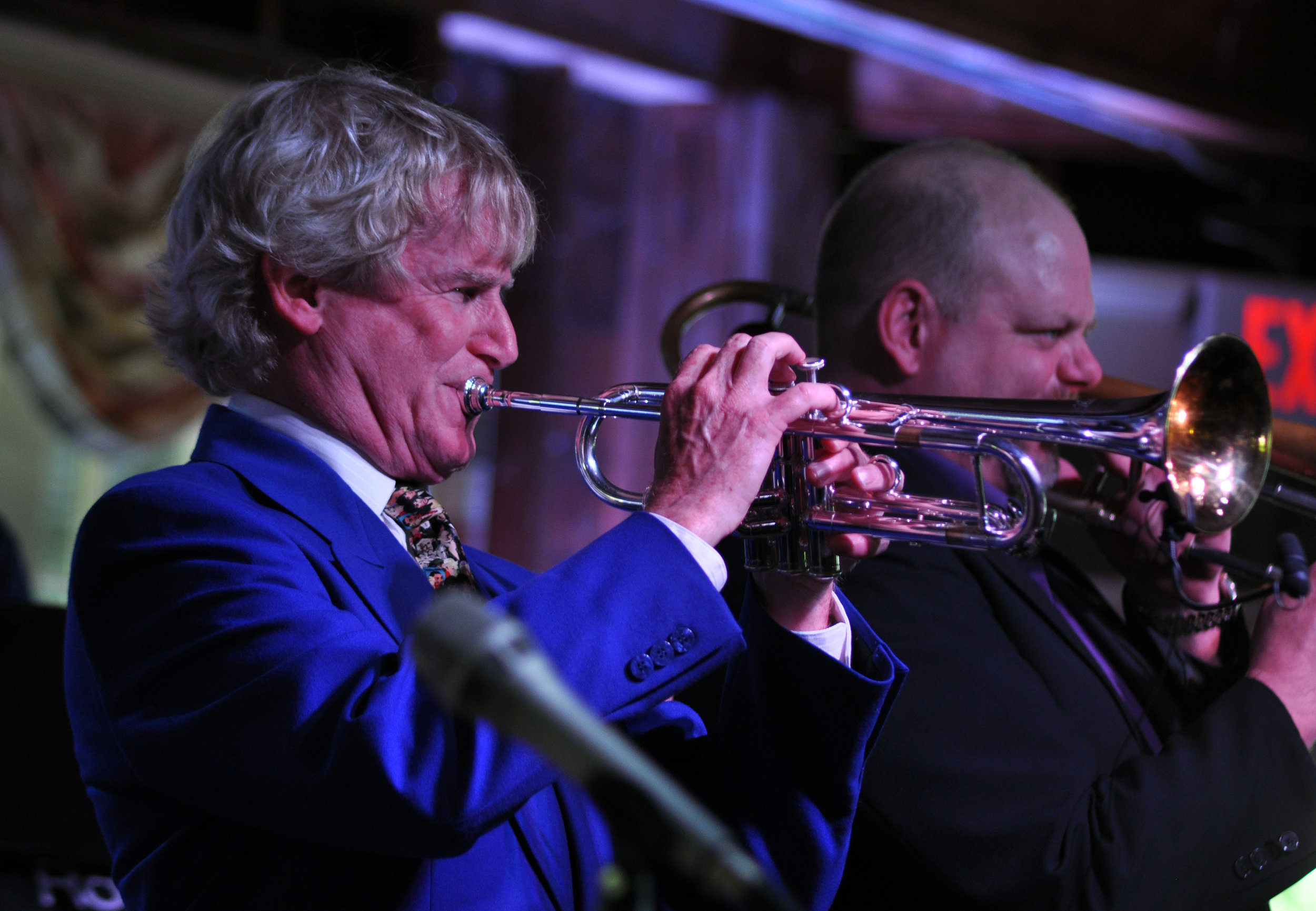  Charlie Bertini (trumpet) and brother-in-law John Allred (trombone) at Apple Jazz concert (2014) 