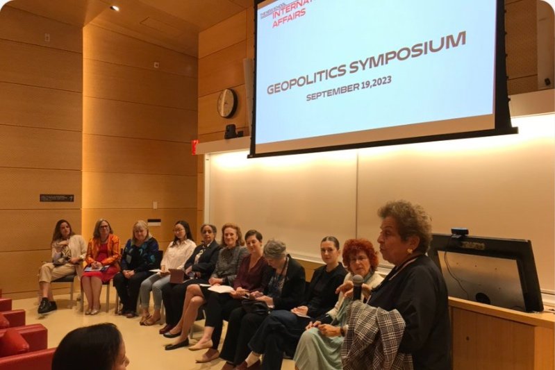  GWL Voices for Change &amp; Inclusion panel at New School IA’s Graduate Program of International Affairs. Catherine Bertini is a featured speaker amongst others, with New School president Donna Shalala. (2023) 