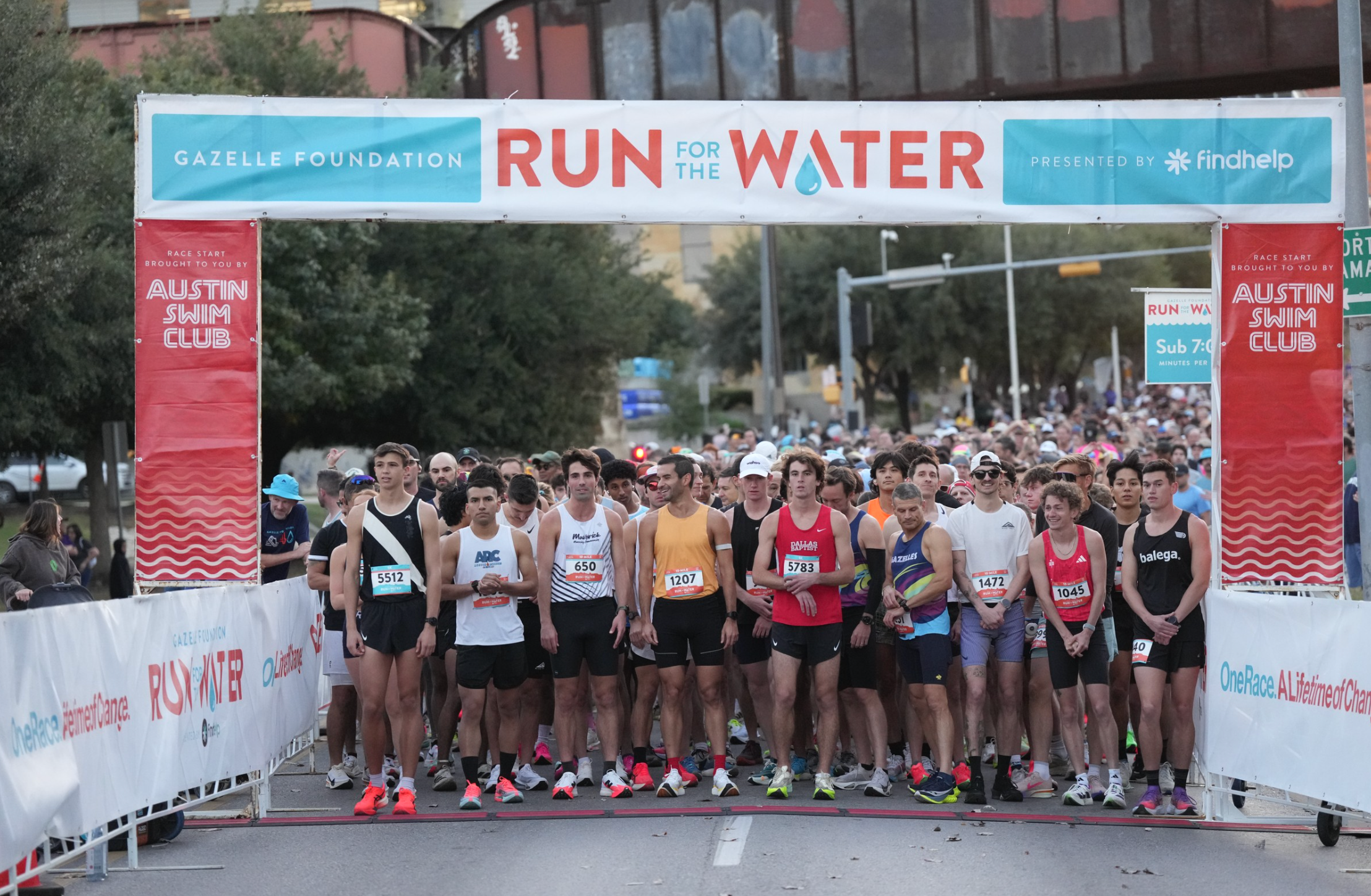 participants line up at run for the water charity run in austin texas