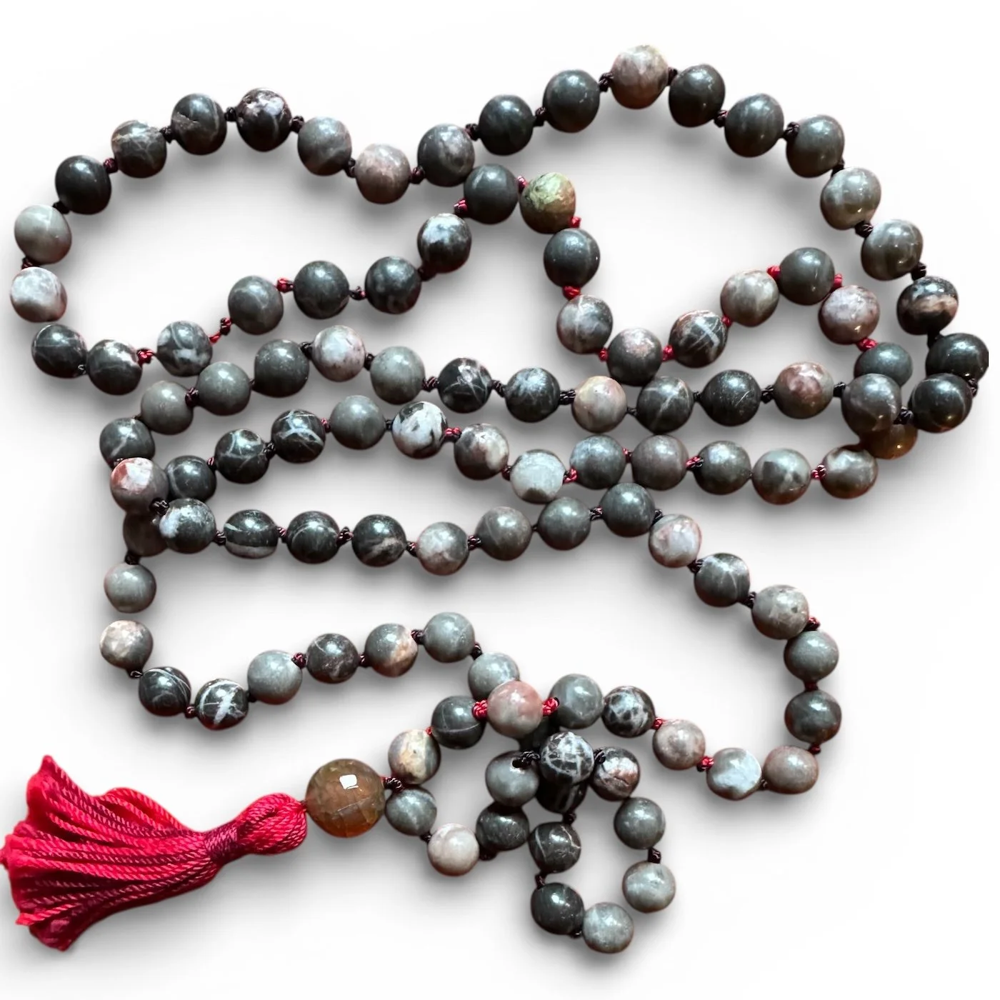 ZEBRA JASPER HAND KNOTTED MALA