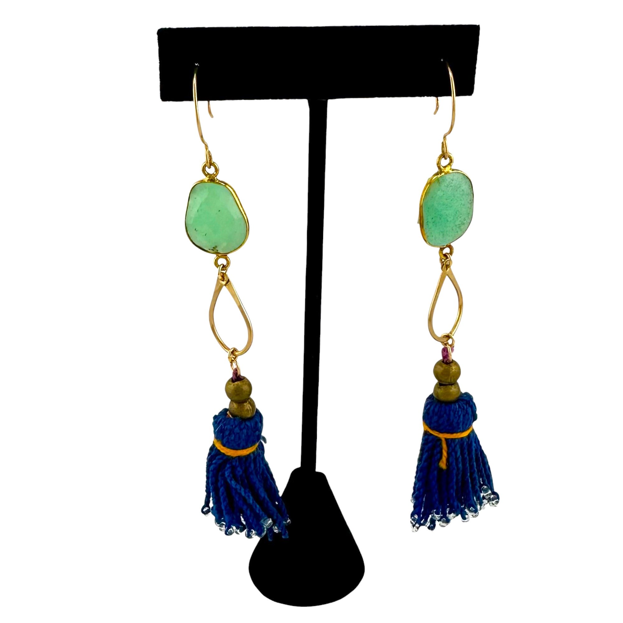 Vintage Tassel Earrings with Mint Chalcedony -IMG_5995-Photoroom.jpg