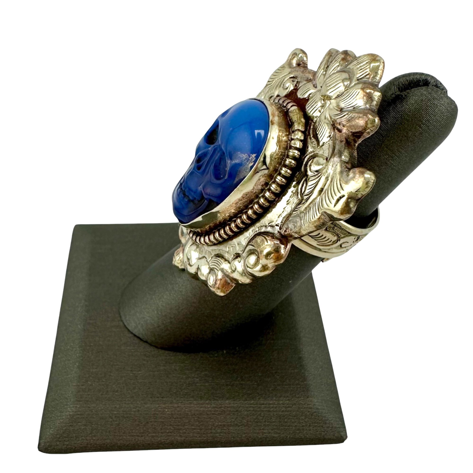Blue Quartz Skull Ring in Tibetan Silver-IMG_6467-Photoroom.jpg