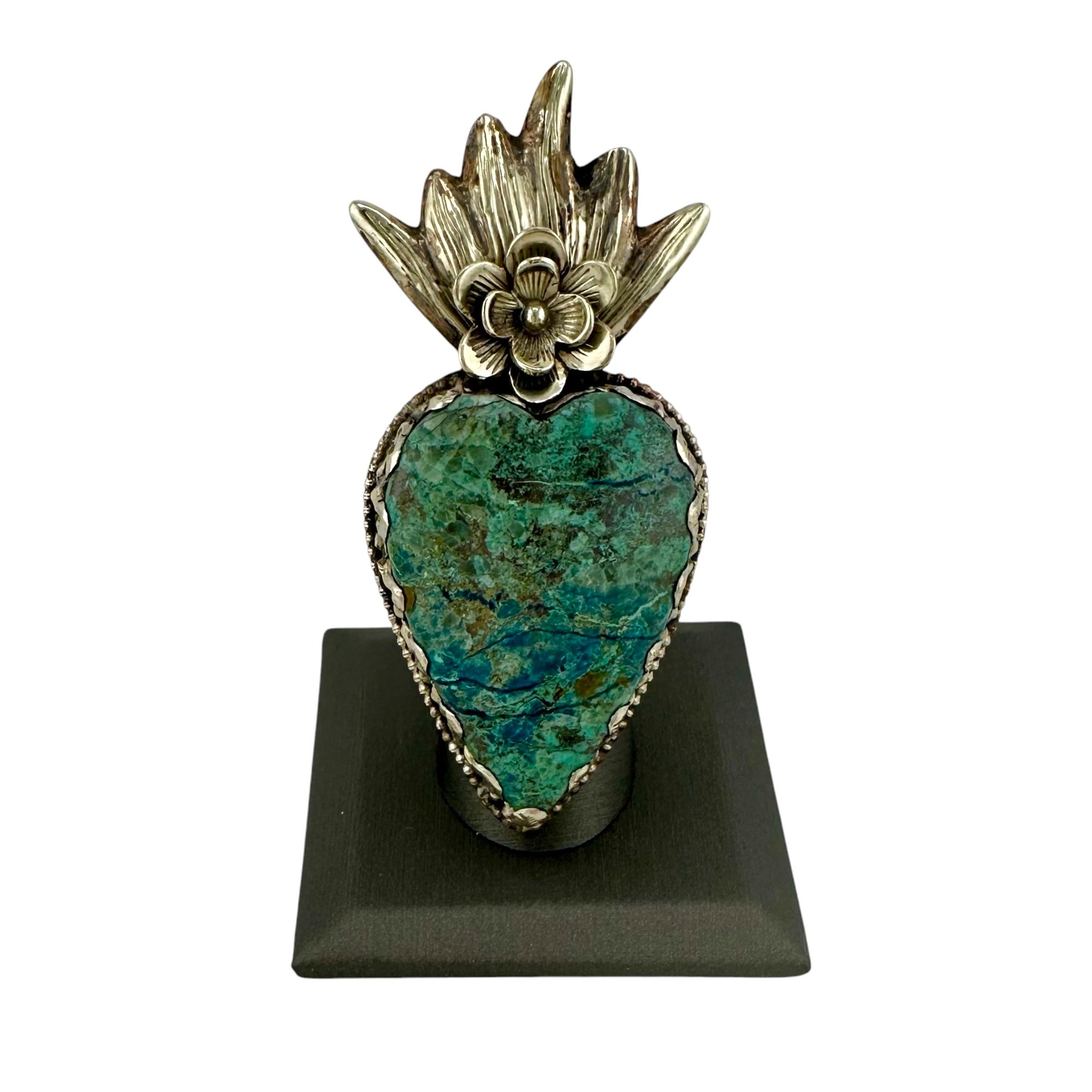 Chrysocolla Flaming Heart Ring in Tibetan SilverIMG_6406-Photoroom.jpg
