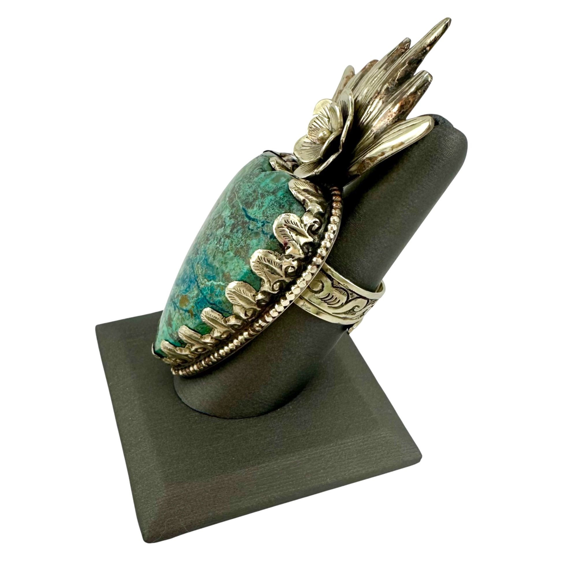 Chrysocolla Flaming Heart Ring in Tibetan Silver-IMG_6408-Photoroom.jpg