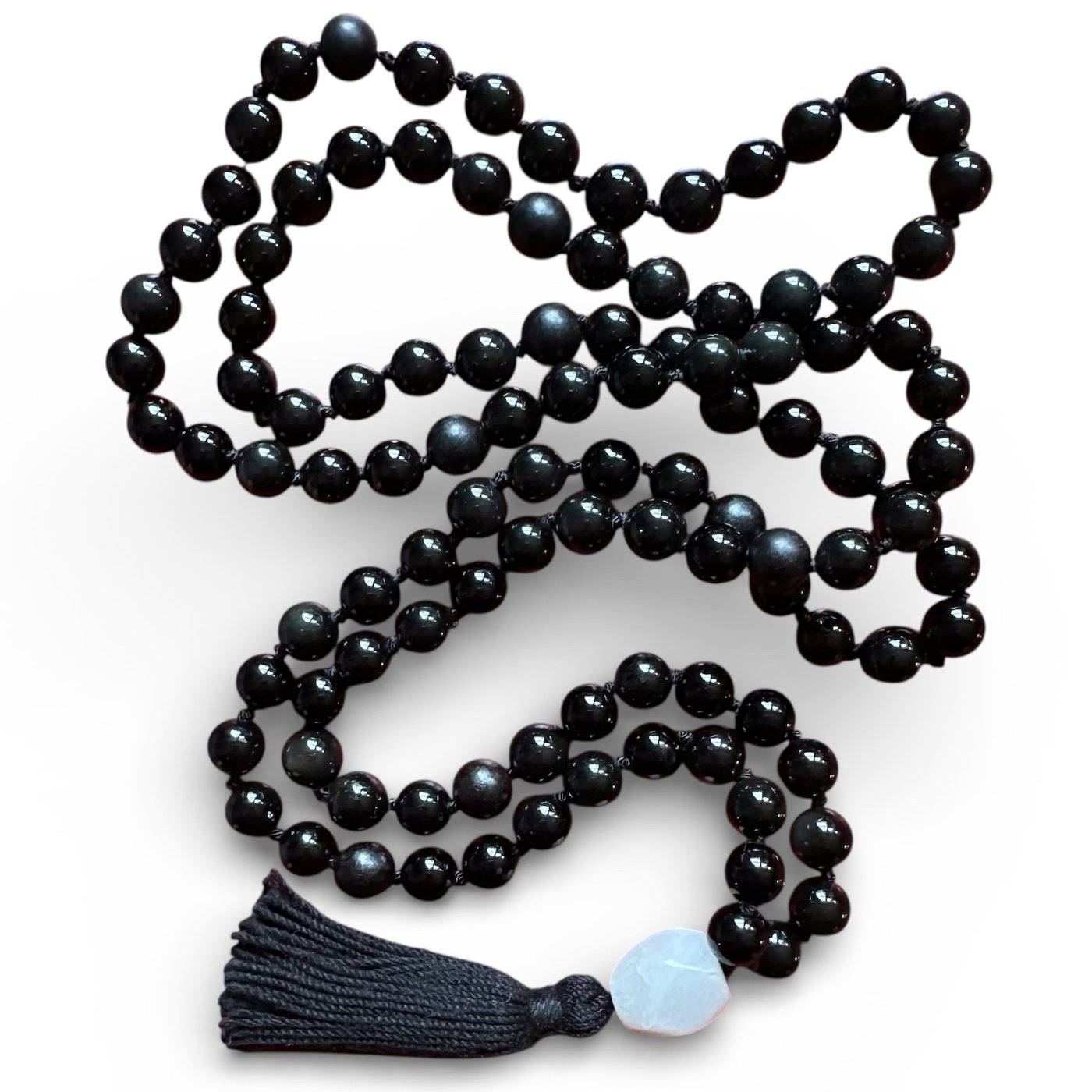 VAJRA BLACK ONYX HAND KNOTTED 108 BEAD MALA