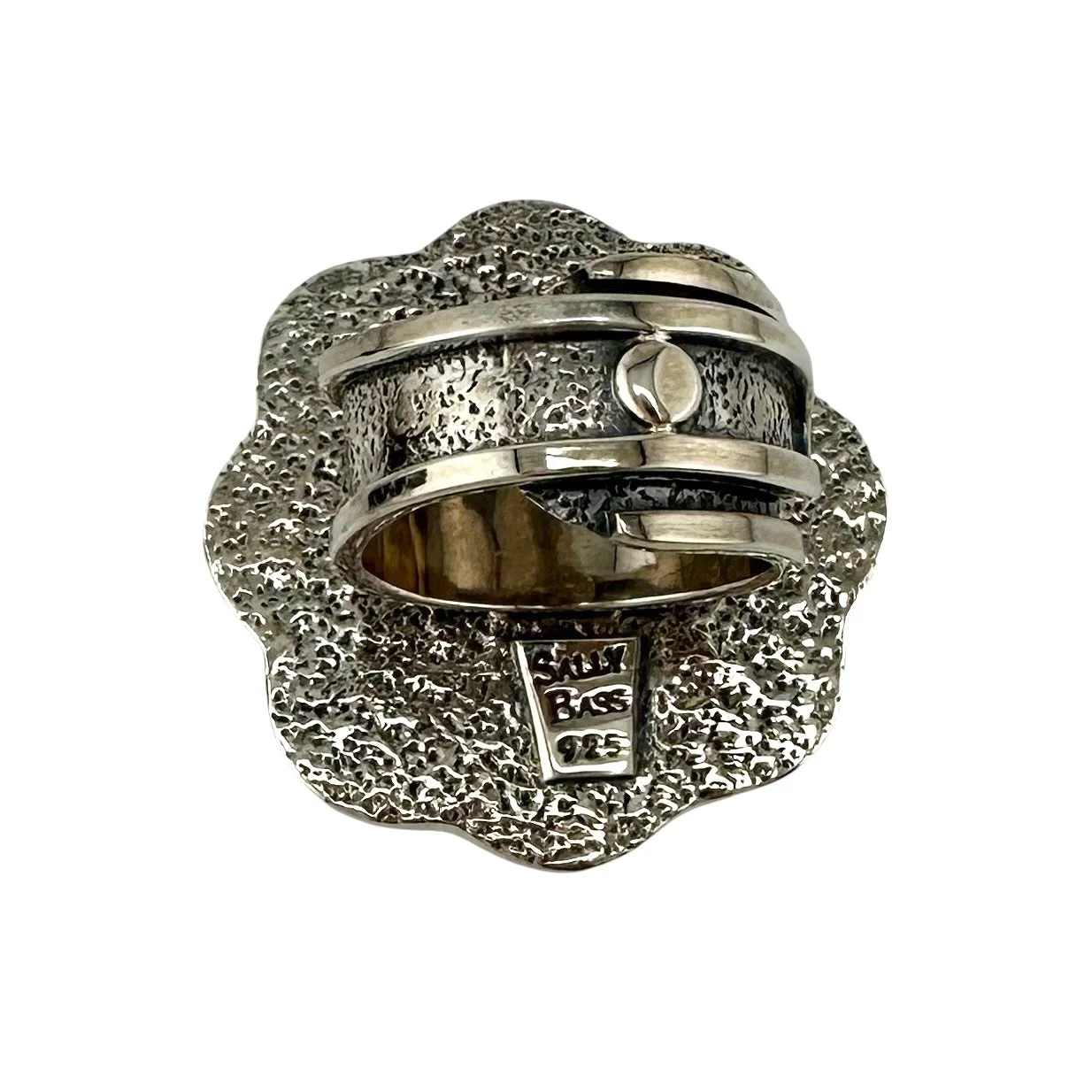 Iridescent Floral Ring in Vintage Bohemian Glass By Sally Bass-IMG_5339-Photoroom.jpg