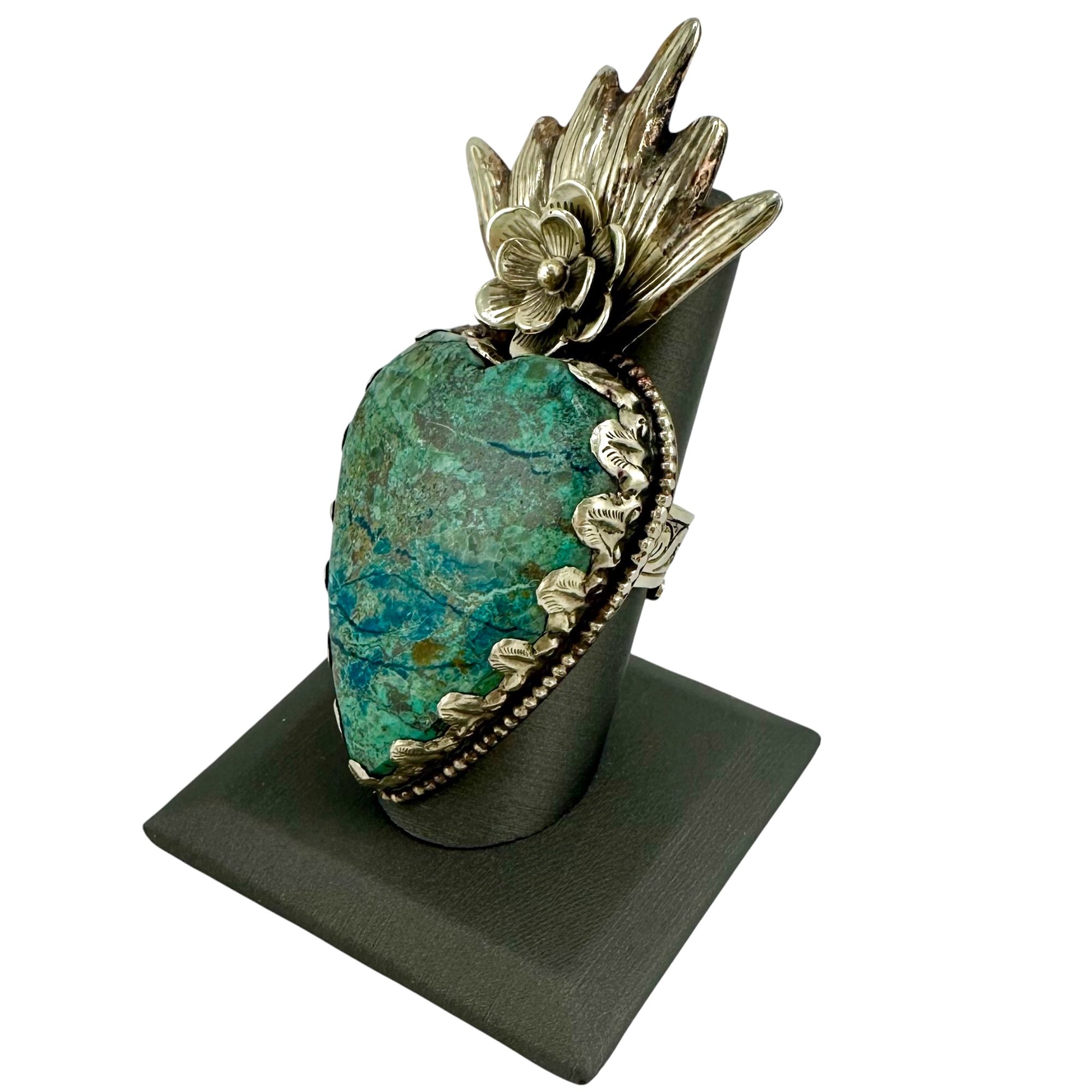 Chrysocolla Flaming Heart Ring in Tibetan Silver-IMG_6407-Photoroom.jpg