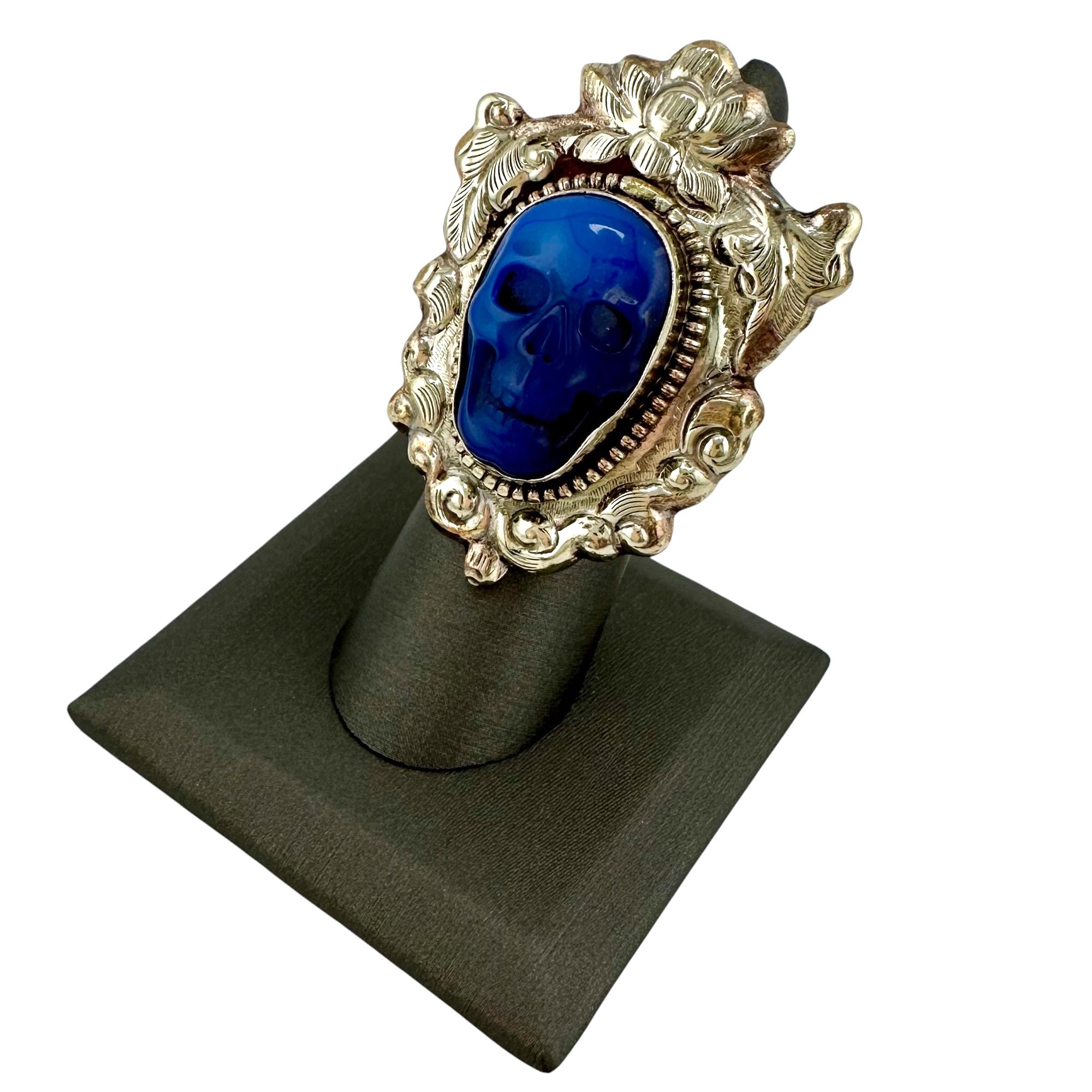 Blue Quartz Skull Ring in Tibetan Silver-IMG_6465-Photoroom.jpg