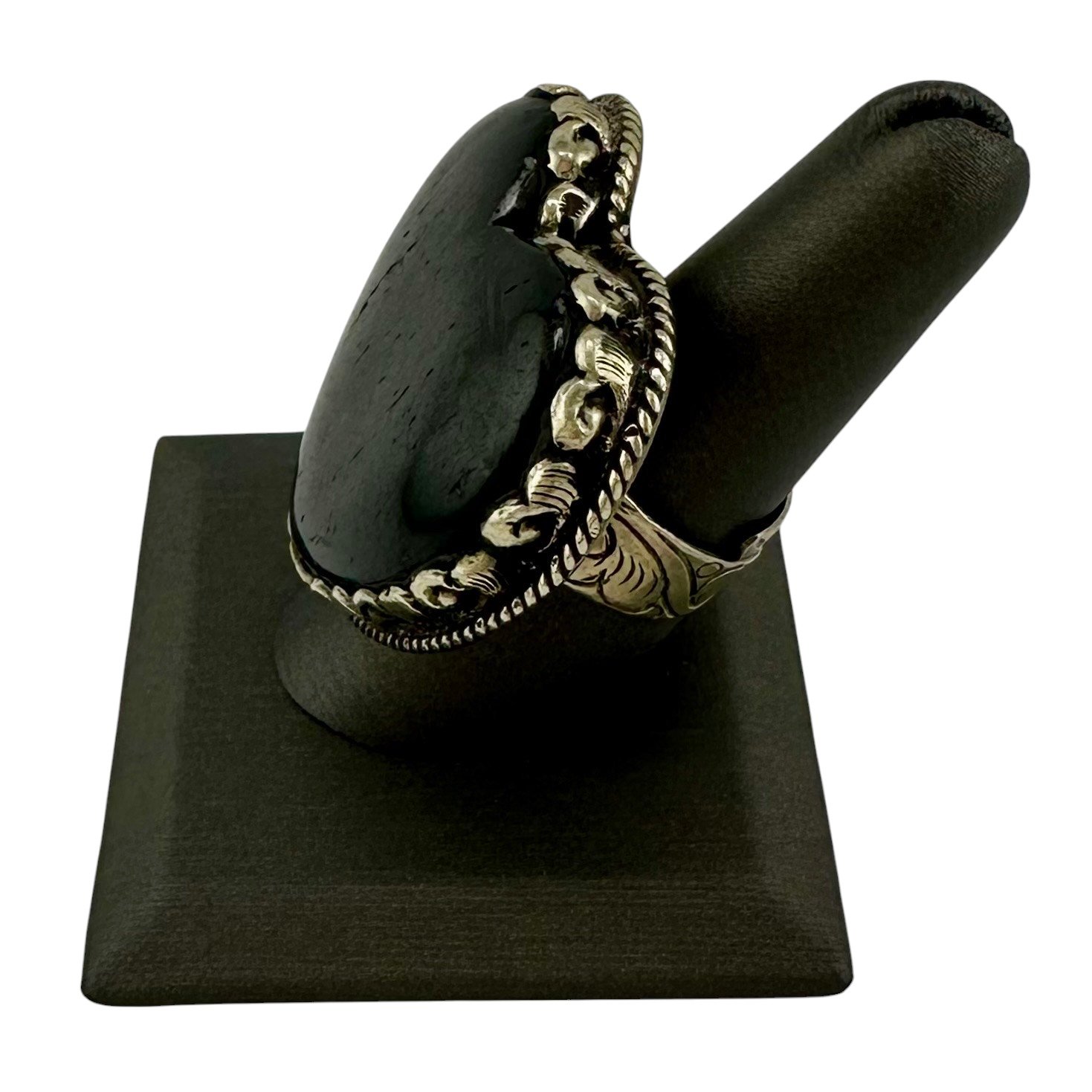 Black Bone Heart Ring in Tooled Tibetan Silver -IMG_5165-Photoroom.jpg