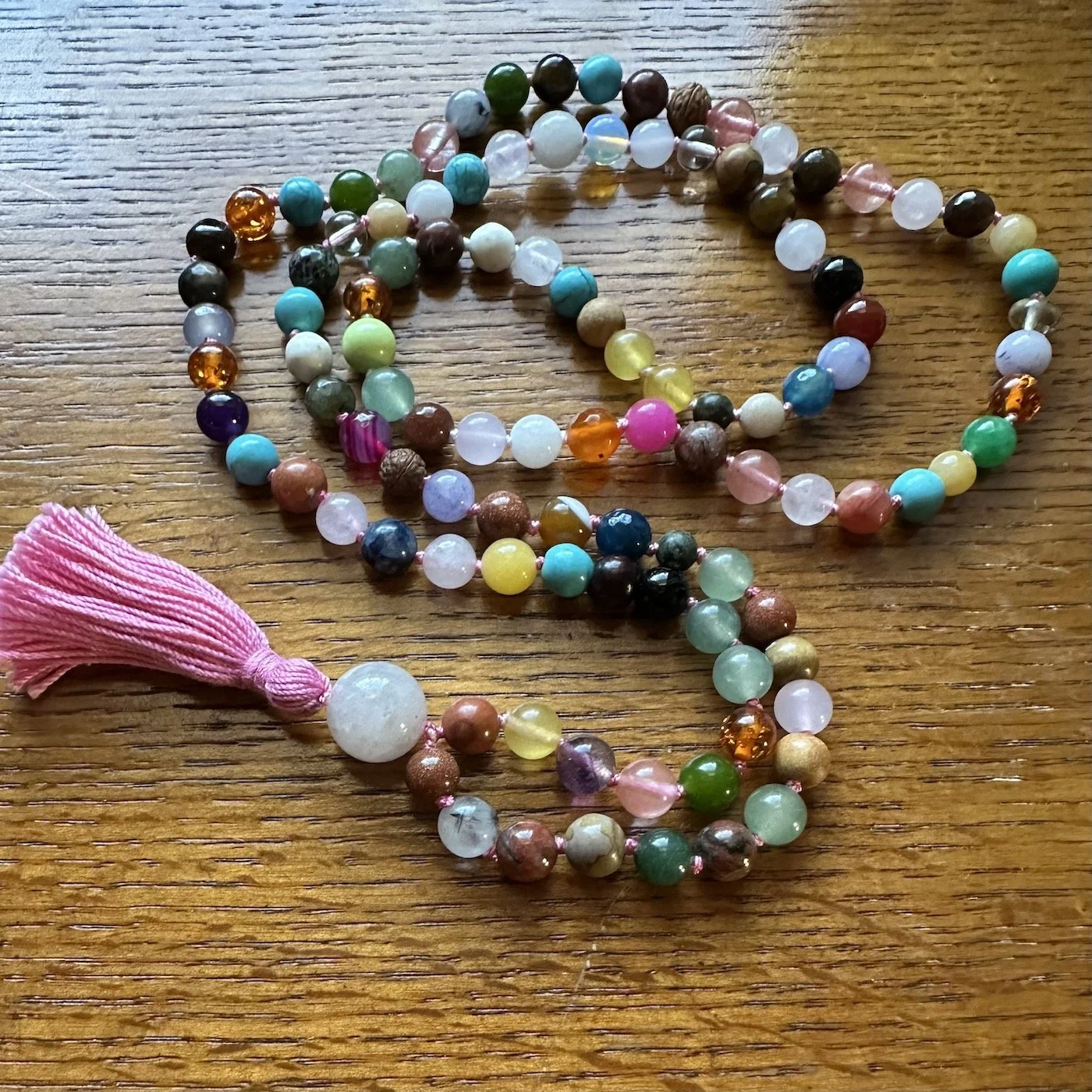 VAJRA MULTI STONE HAND KNOTTED 108 BEAD MALA